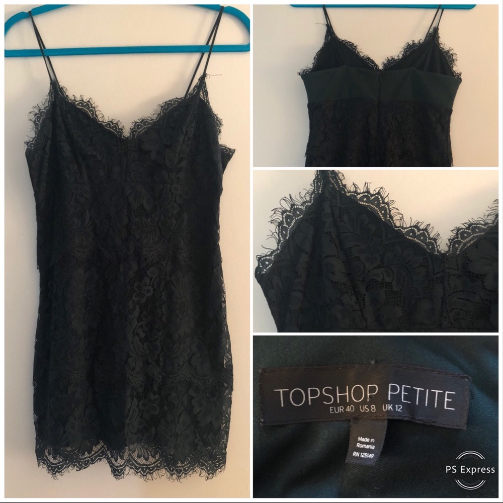 Topshop emerald lace bodycon dress.